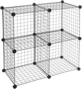 Black 4 Cube Wire Storage Shelves L647669