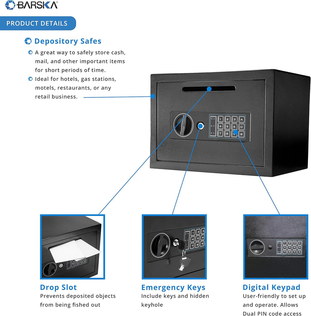 Compact Digital Depository Drop Safe with Front Load Drop Box V94097