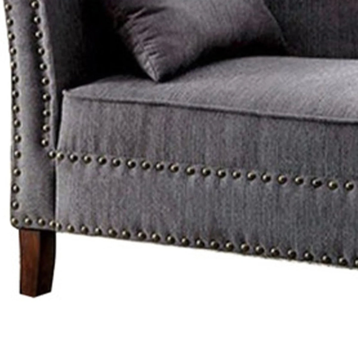 Gray Linen Like Fabric Chaise T52225