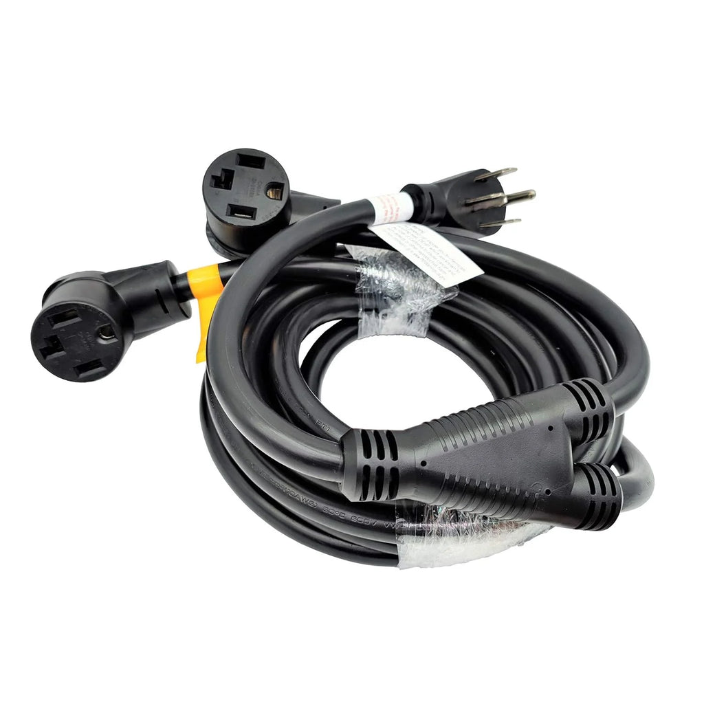 NEMA 14-30 Splitter, 14-30P Male Plug To Dual 14-30R Female Receptacle, 4-Prong 30 AMP Y Adapter Cord (20 Feet) P766840