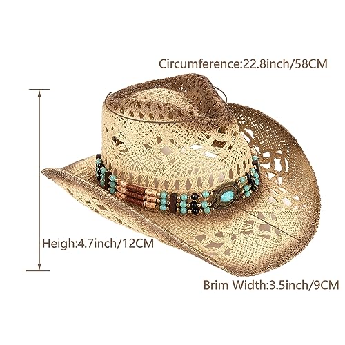 Straw Cowboy Hat with Two Decorative Bands L24249