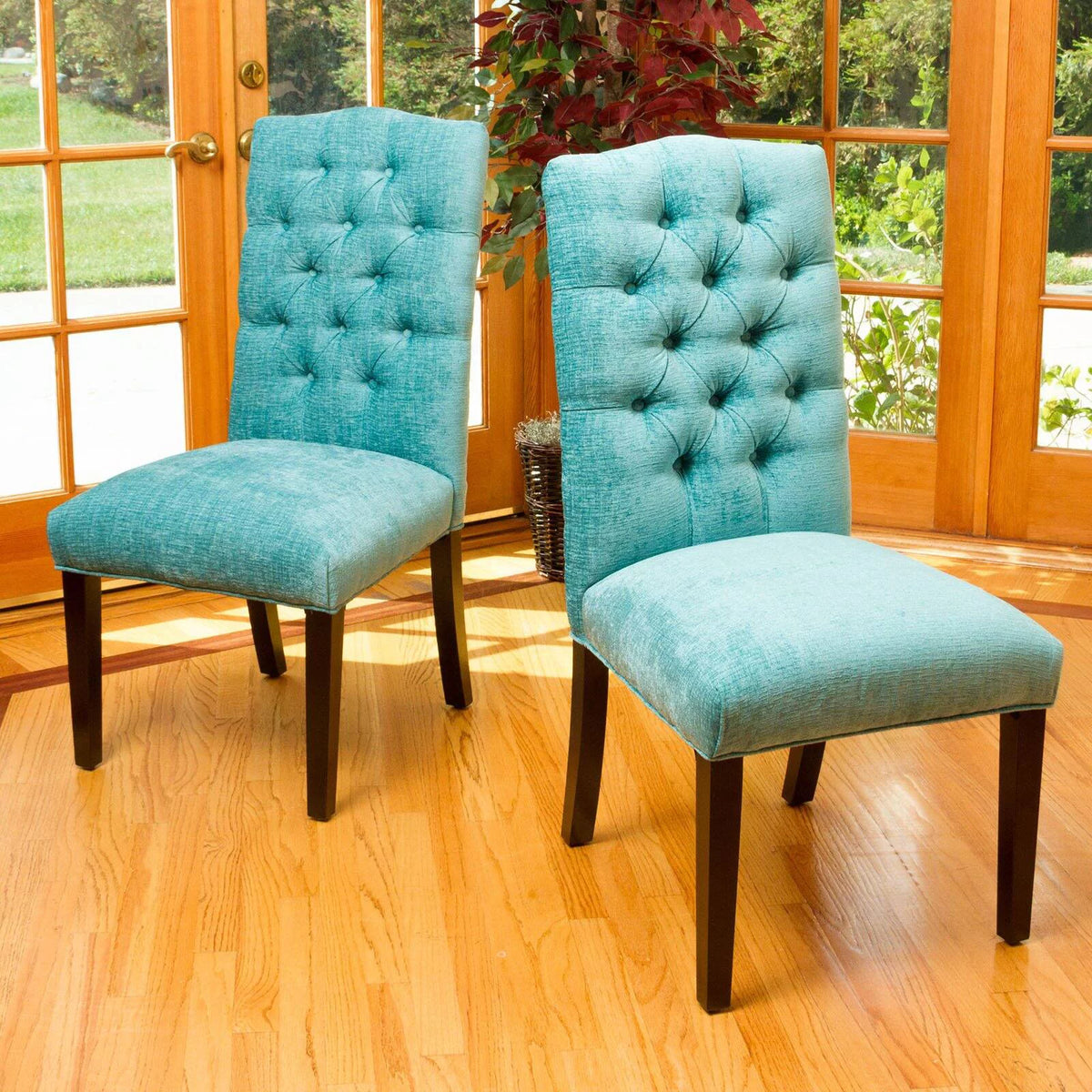 Ivory Fabric Dining Chair Set of 2 K4237