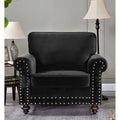 Black Velvet Nailhead Chair V81189