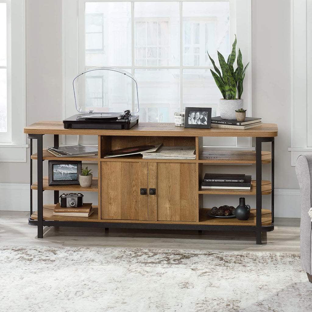 TV Credenza, Etched Oak Finish F6820