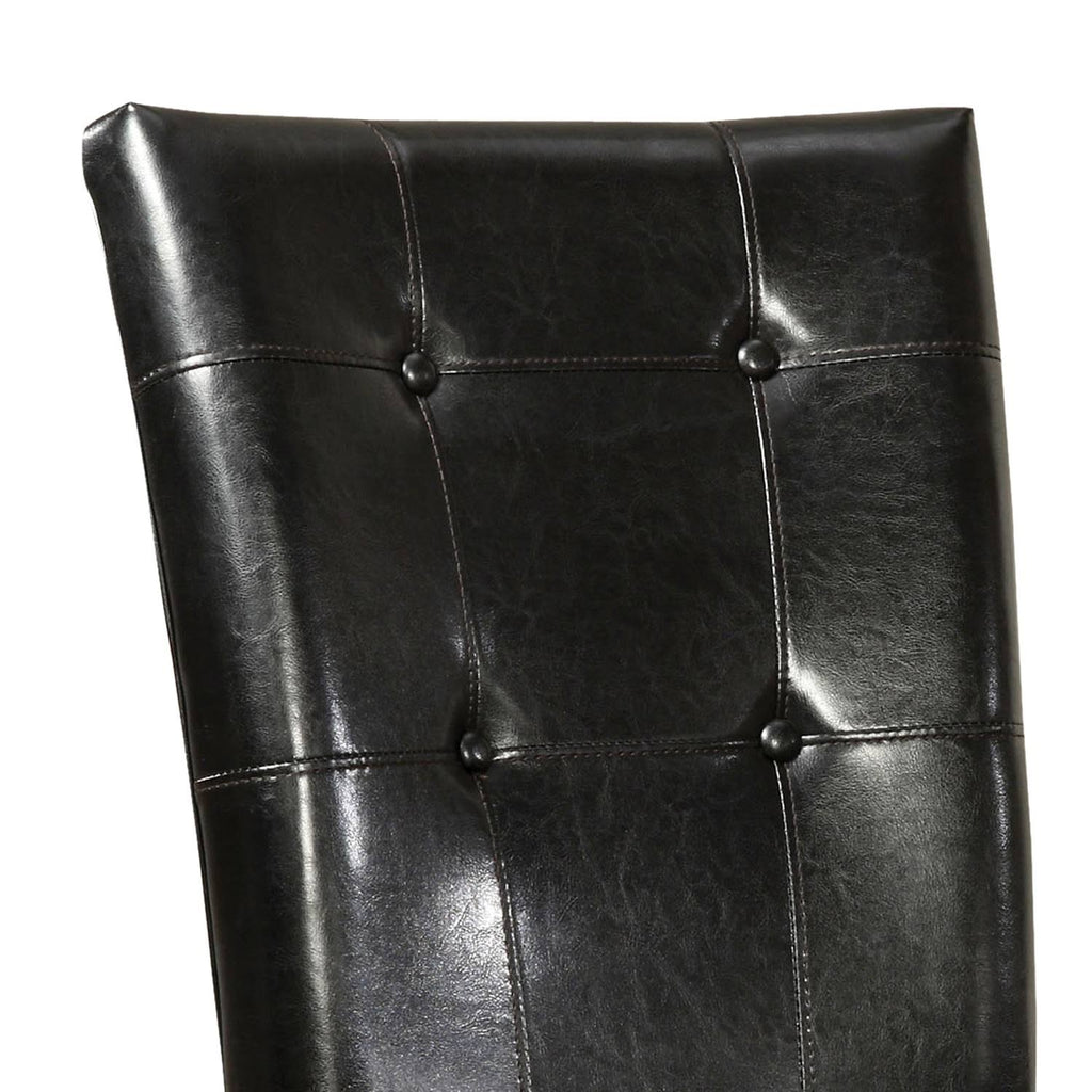 Black Leatherette Wood Side Chair Set of 2 S74643