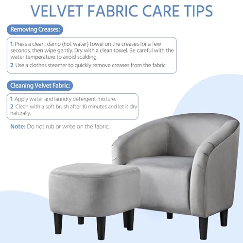 Fabric Accent Armchair with Ottoman X6121