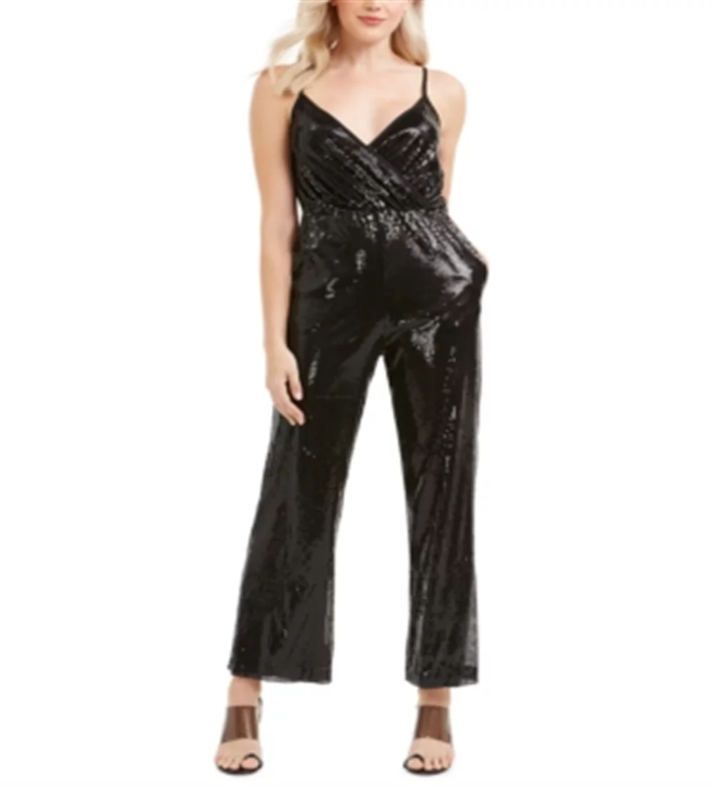 Black Sequin Jumpsuit X958120