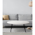 White Wood Oval Cocktail Table L147425