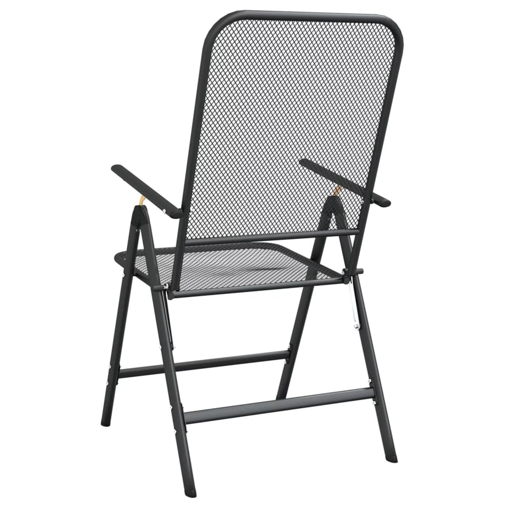Folding Patio Chairs 2 pcs Metal Mesh Anthracite T16049