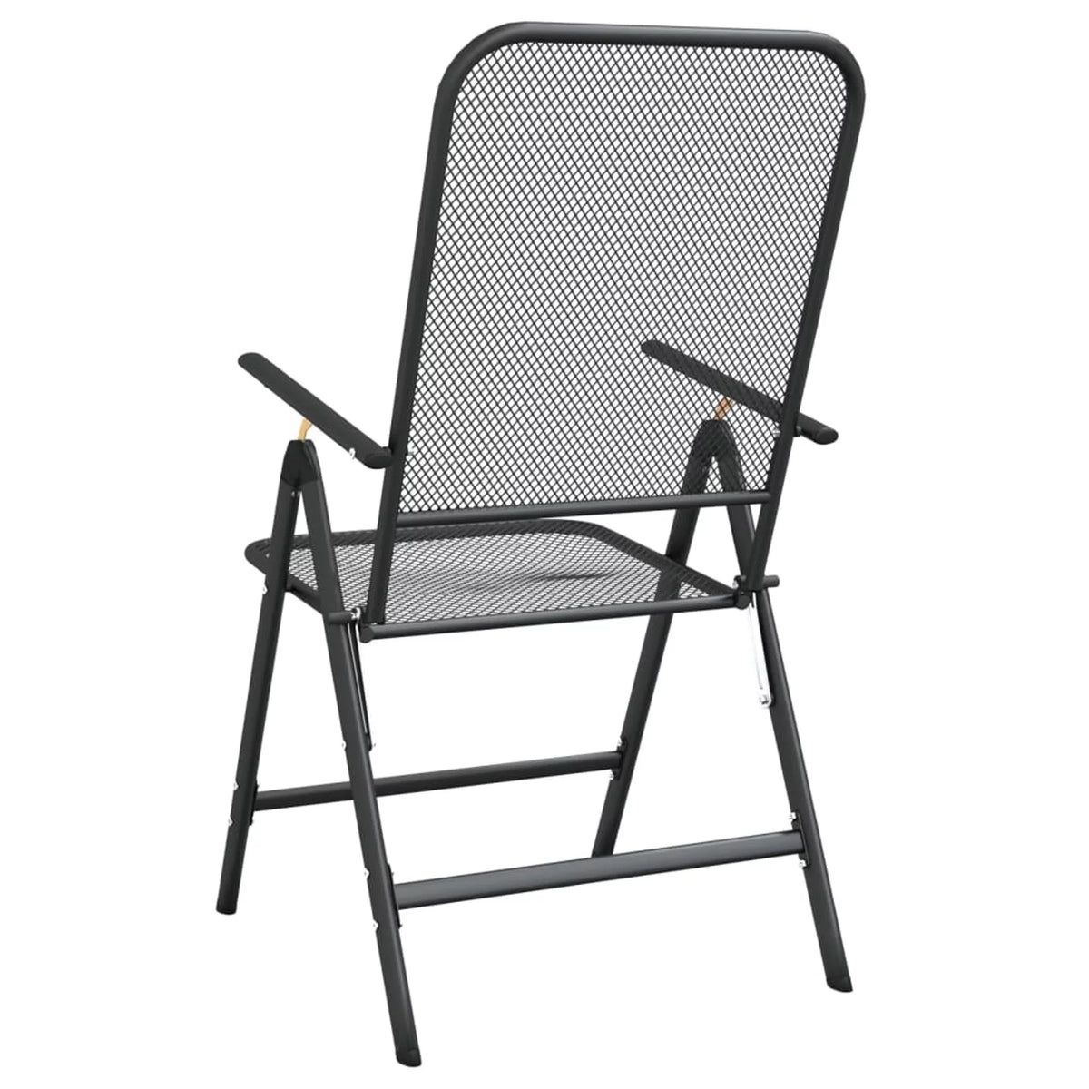 Folding Patio Chairs 2 pcs Metal Mesh Anthracite T16049