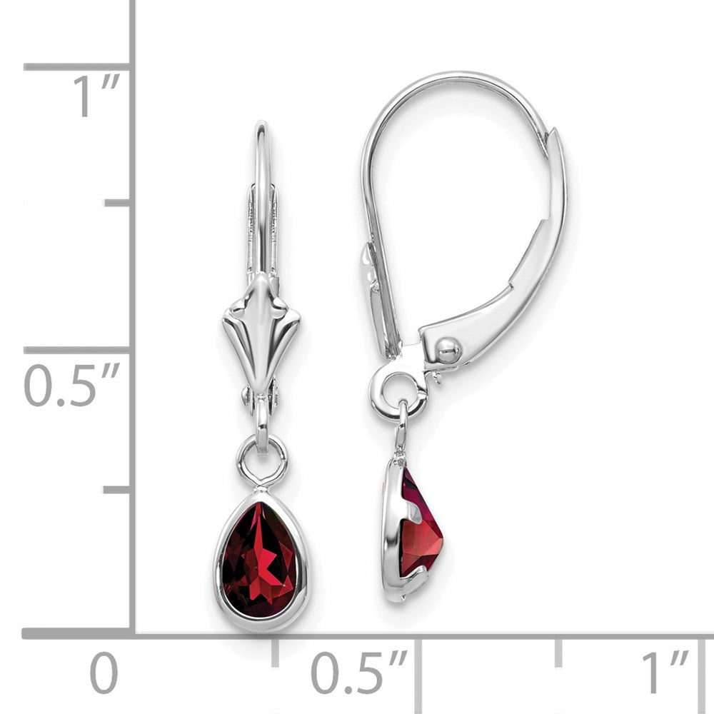 14 Karat White Gold Garnet Earrings W476
