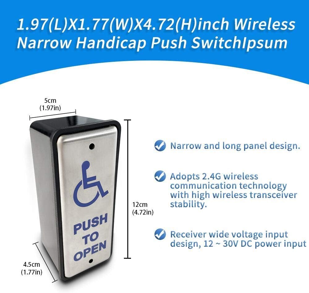 Pair with 2 Slim Wireless Stainless Steel Push Plate Switches Z641366