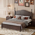 Dark Walnut Wood Full Platform Bed Frame with Headboard and Footboard U361360
