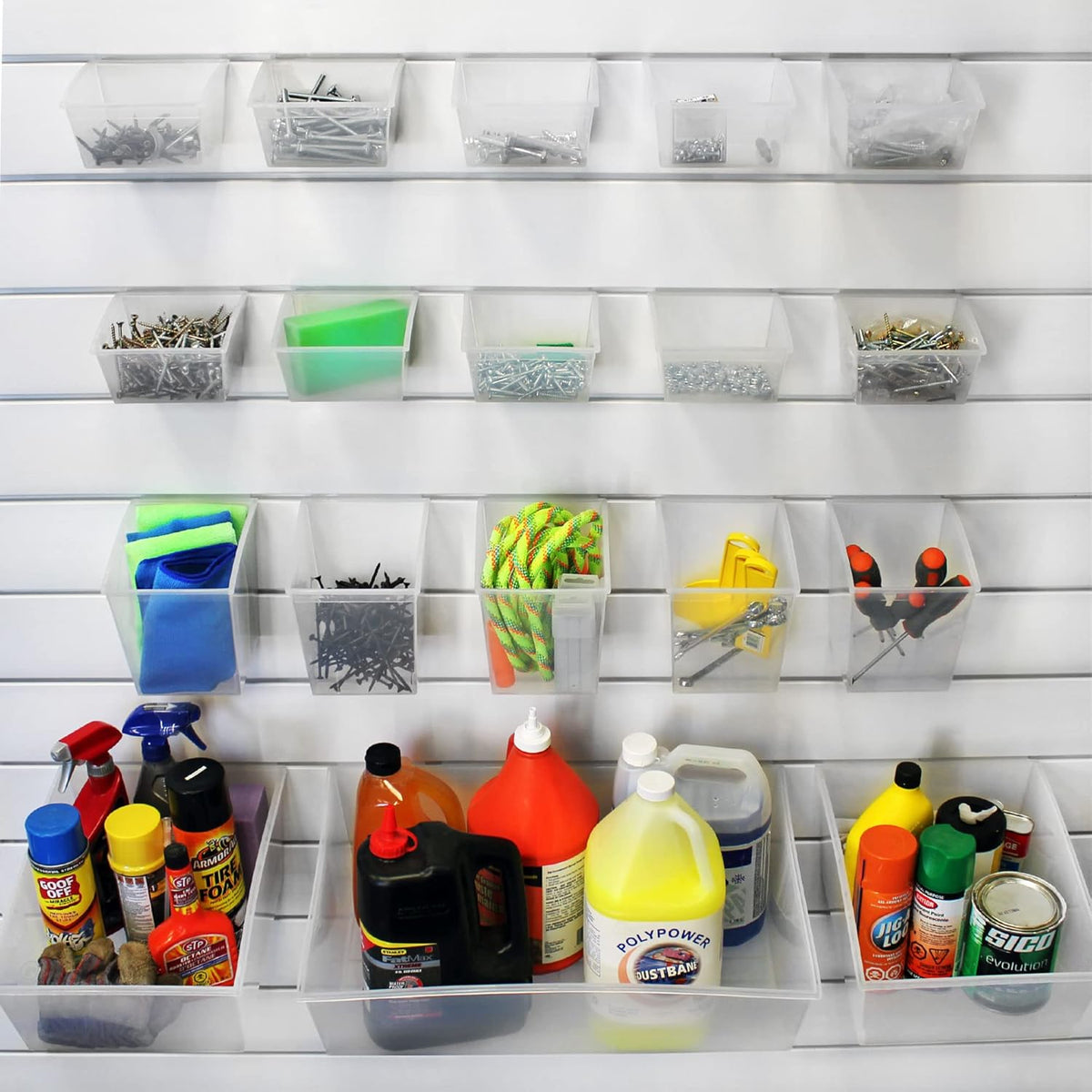 18-Piece Storage Bin Kit for PVC Slatwall D122954