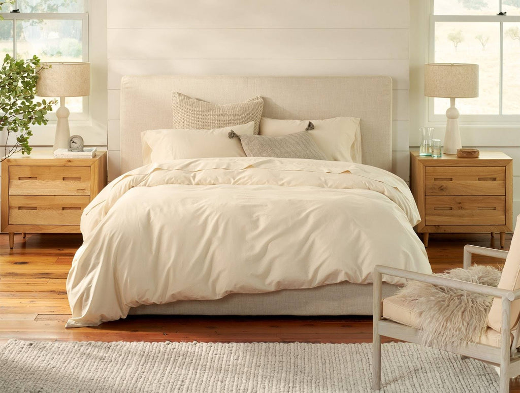 Moonlight Blue Organic Sateen Fitted Sheet L7011