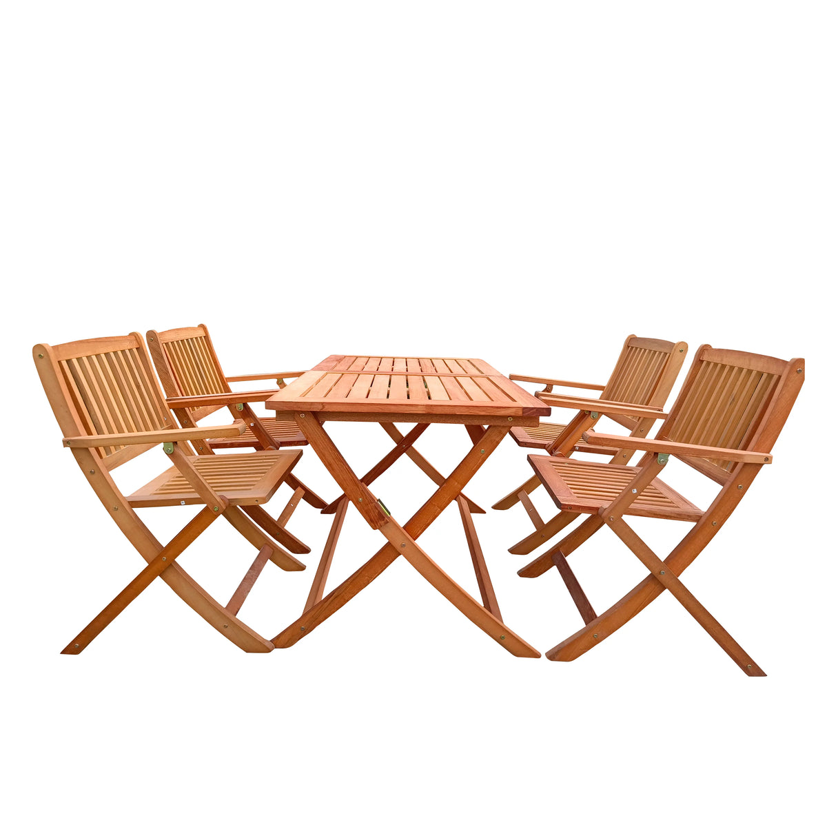 Foldable Patio Dining Set, 4 Folding Chairs & 1 Dining Table H837889