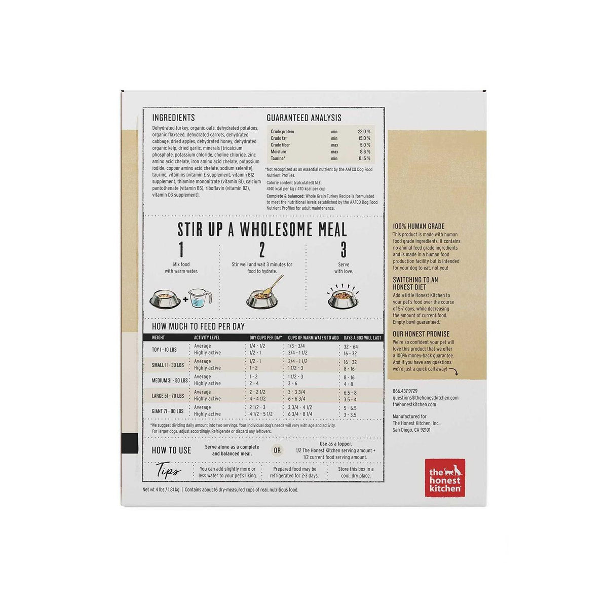 Dehydrated Whole Grain Dog Food Turkey G6249