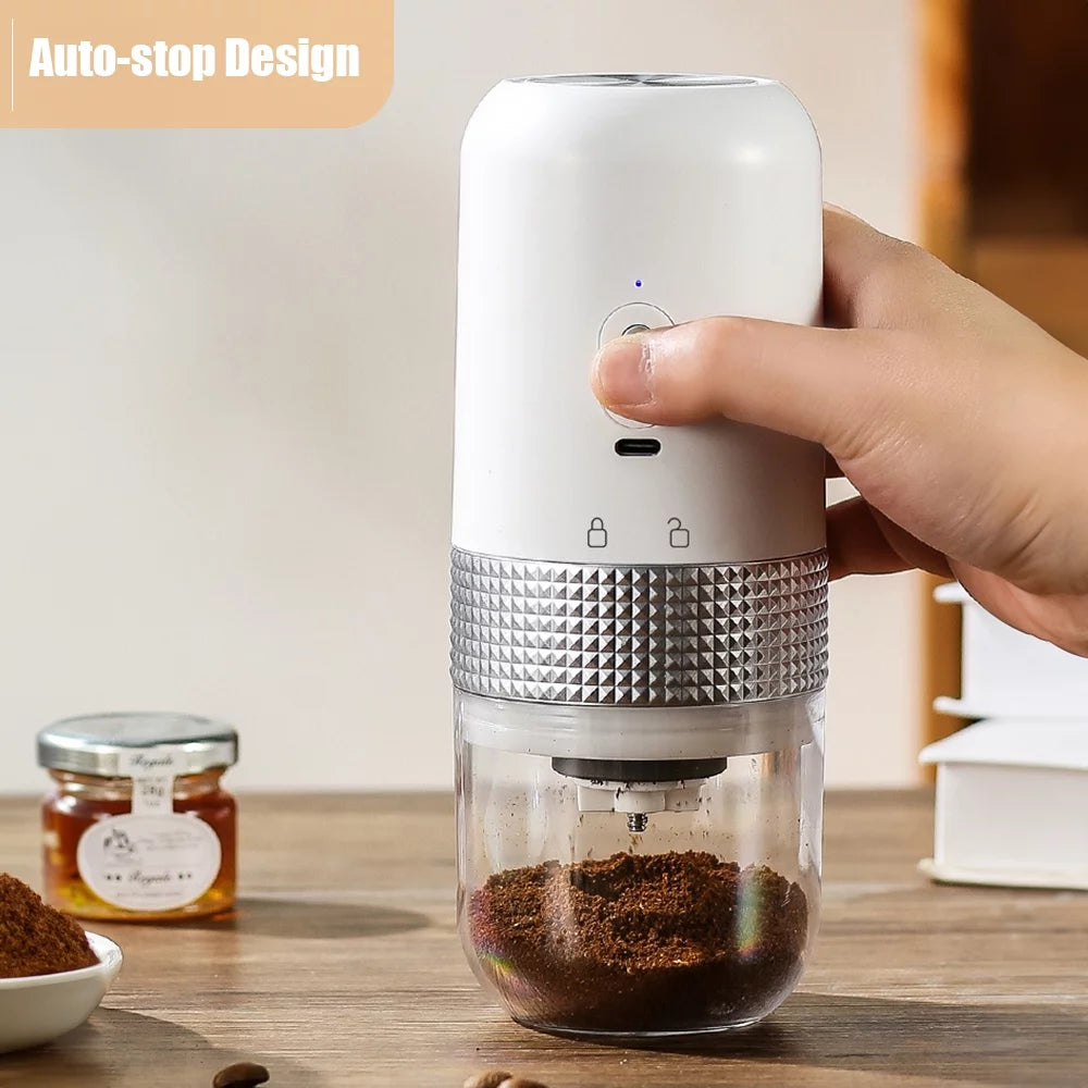Portable Electric Burr Coffee Grinder 13W 200ml USB Rechargeable Adjustable Cordless T102013