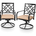 Outdoor Patio Metal Swivel Rocker Dining Chairs Set of 2 P63228