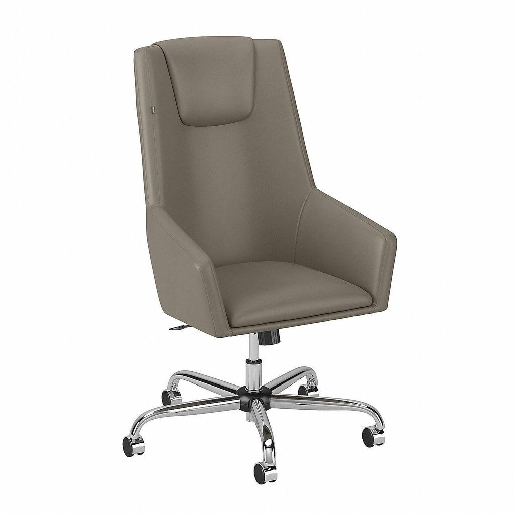 Washed Gray Bonded Leather High Back Box Chair V7278