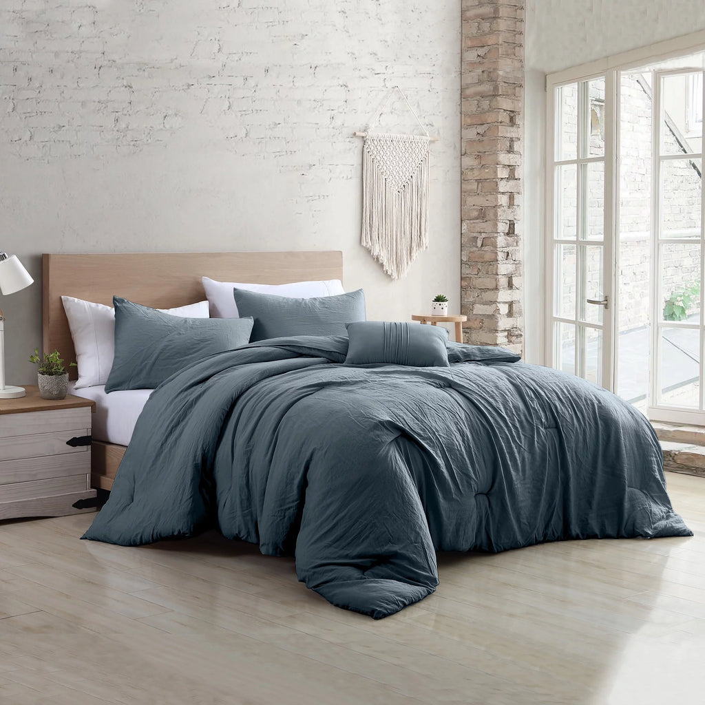 4-Piece Garment Washed Comforter Set K767714