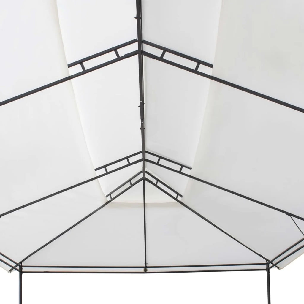 White Steel Frame Party Tent Gazebo Canopy Sun Shade Shelter 236.2 x 117.3 x 106.3 Inches R689