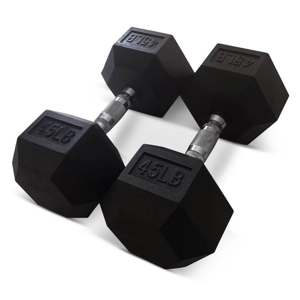 45 Pounds Hexagonal Cast Iron Dumbbell Pair K2529