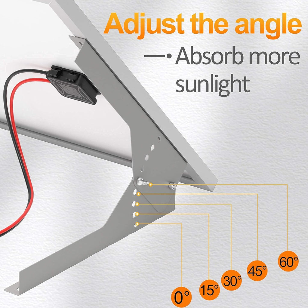 50W 12V Solar Panel Kit with Waterproof Controller and Adjustable Mount Bracket R1681