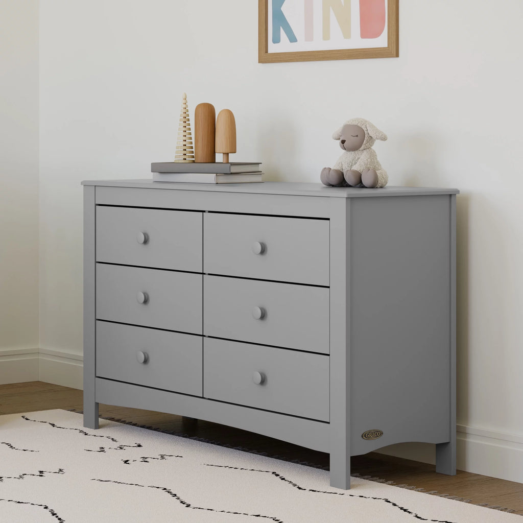 White 6 Drawer Double Dresser W53661