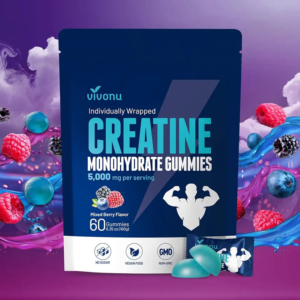 Sugar Free Vegan Creatine Monohydrate Gummies 60 Count U521935