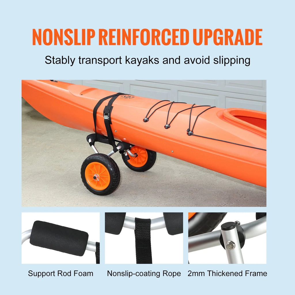 Foldable Kayak Cart with 10'' Solid Tires I276808
