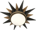 Two Light Flushmount in Deep Patina Bronze with Warm Brass D39374
