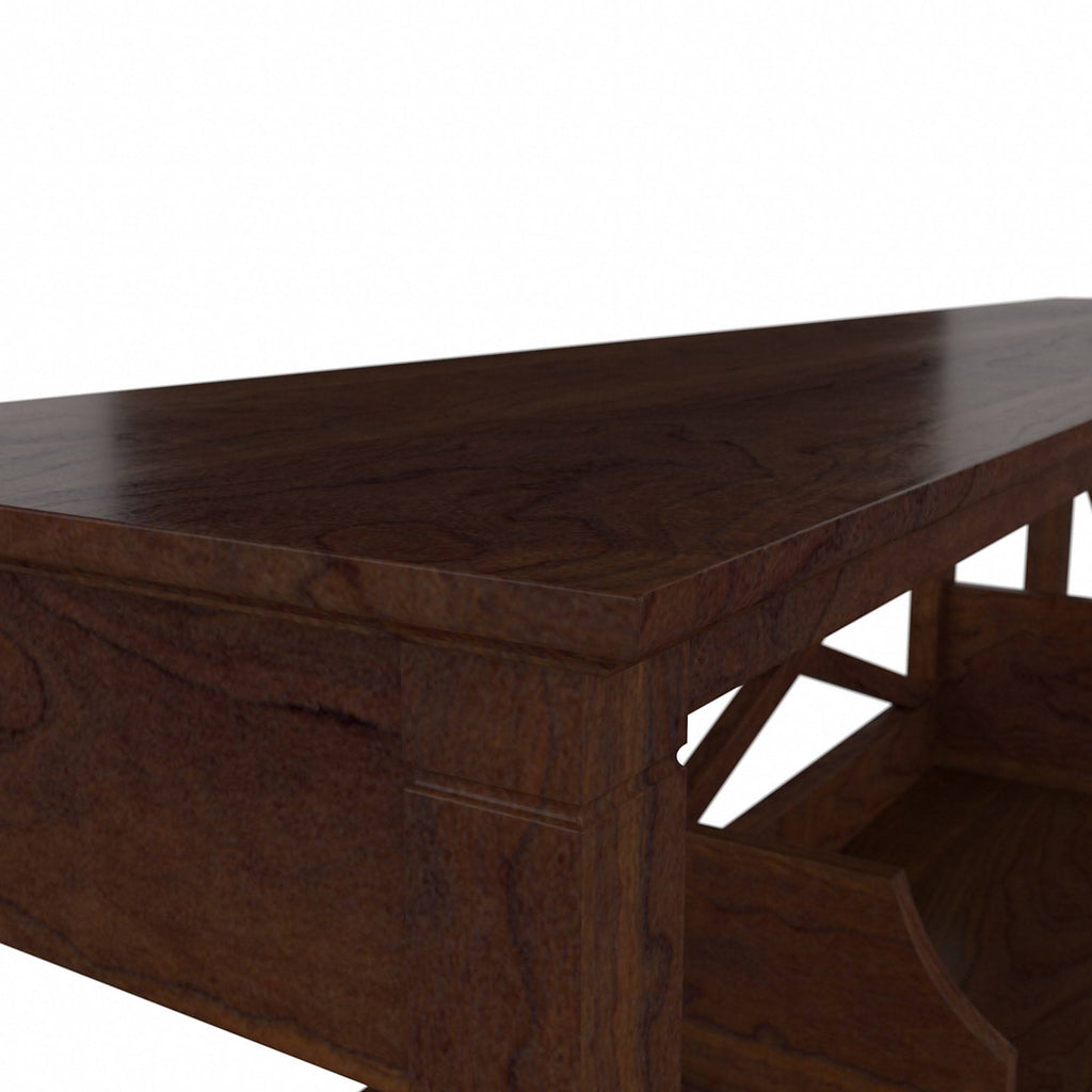 Dark Gray Hickory L Shaped Desk with Hutch and 2 Drawer Mobile File Cabinet F490885
