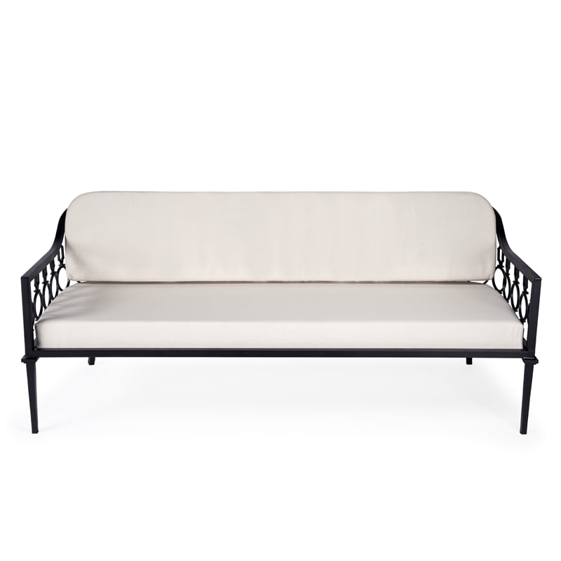 Black Outdoor Sofa and Lounge Chair 2-Piece Set C302733