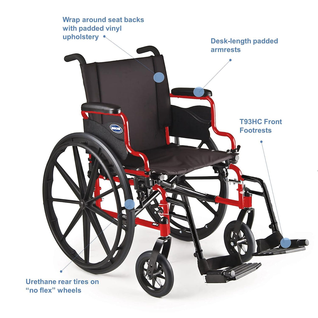 16 Inch Seat Lightweight Folding Wheelchair Q767719