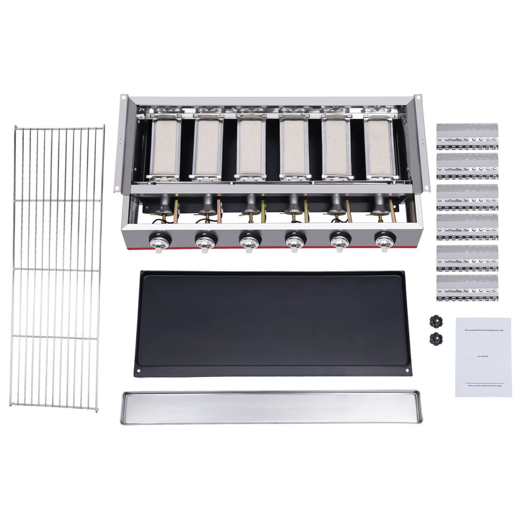 6 Burner LPG Gas Grill Griddle O958450