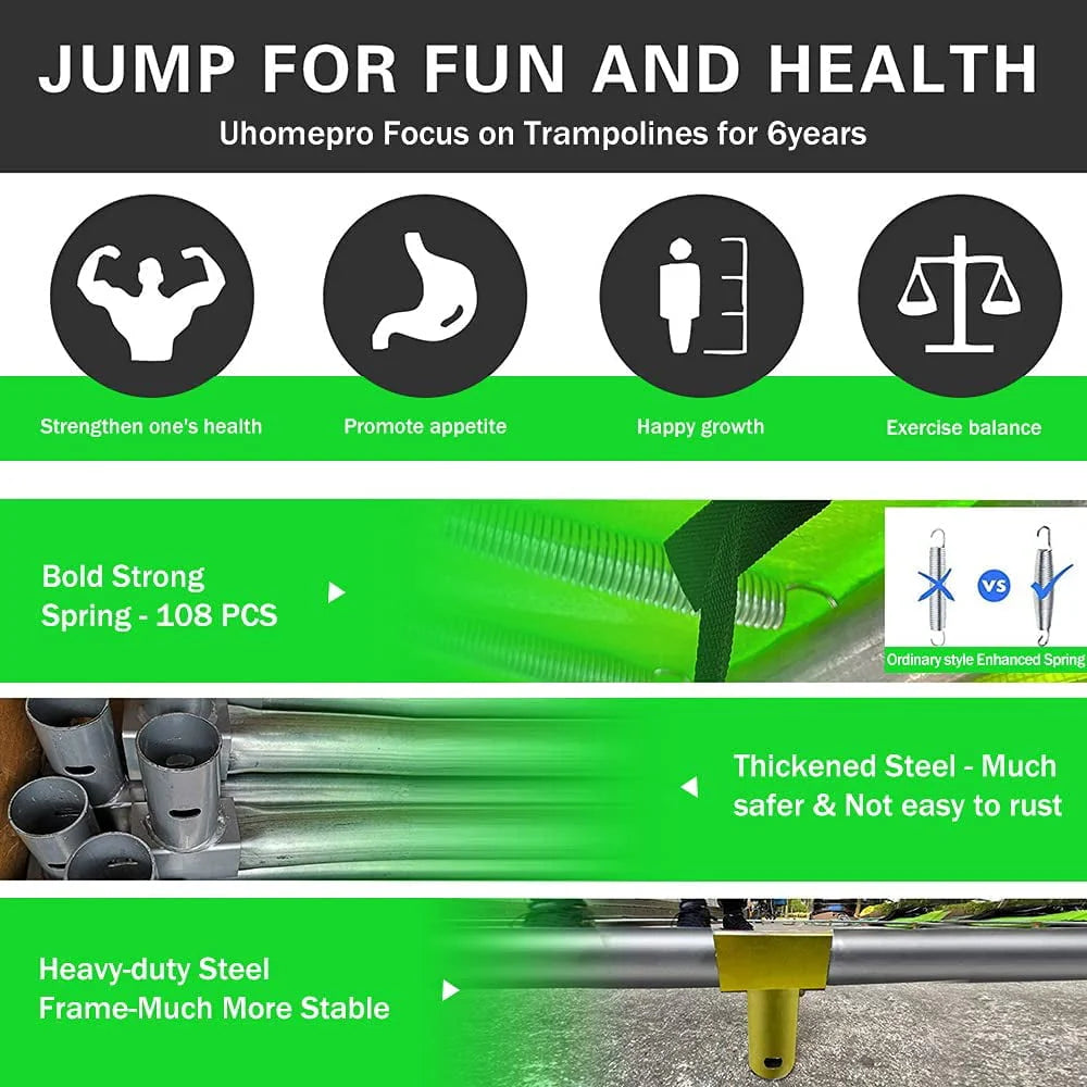 16 FT Trampoline with Basketball Hoop, Enclosure, Waterproof Mat and Ladder N740