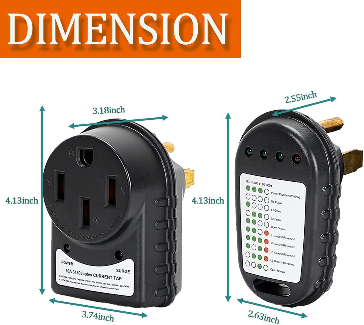 50 AMP Surge Protector and Circuit Analyzer Kit, Pack of 2 B3582