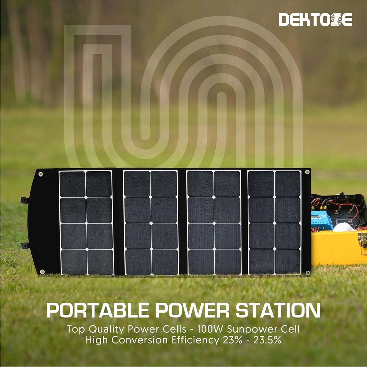 Portable Solar Panel Kit with USB Type-A Cable, 10A Charge Controller, 18DC Output K975151