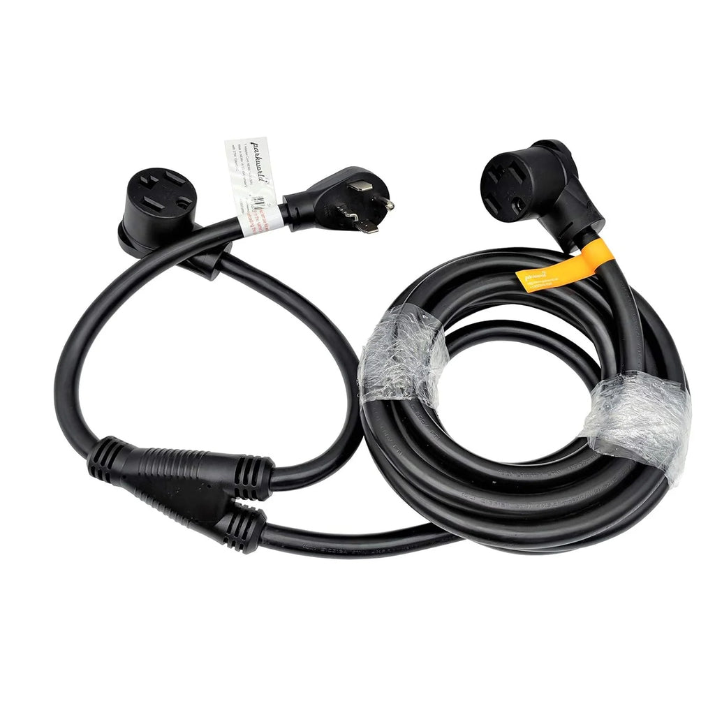 NEMA 14-30 Splitter, 14-30P Male Plug To Dual 14-30R Female Receptacle, 4-Prong 30 AMP Y Adapter Cord (20 Feet) P766840