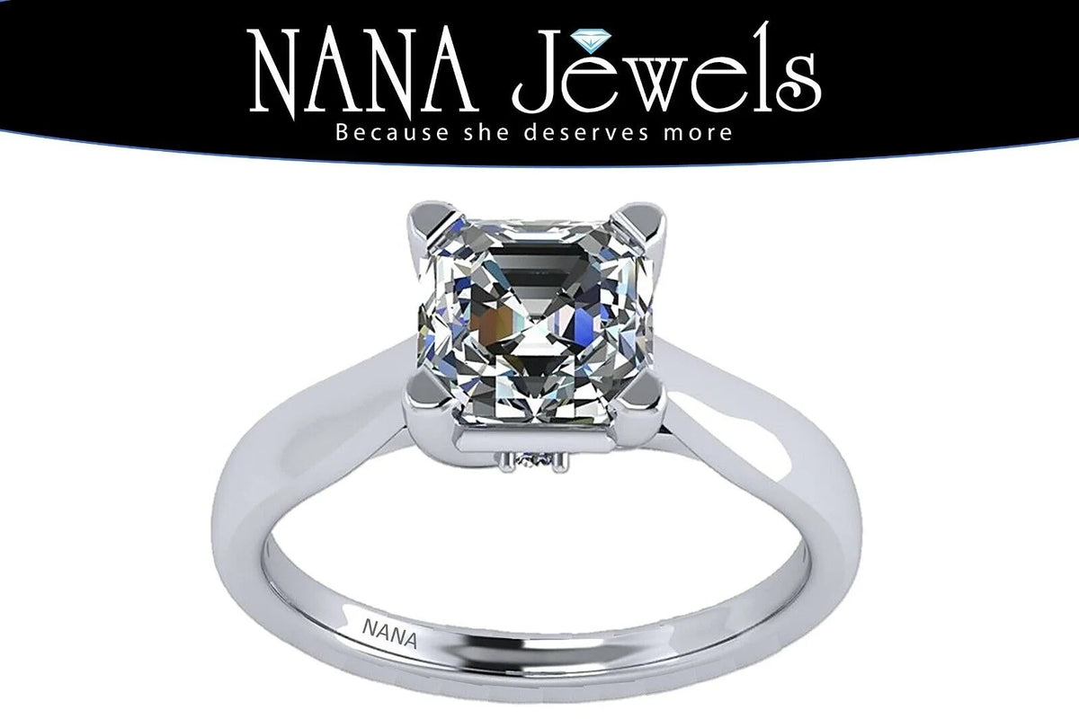 1.50ct Asscher Solitaire Silver CZ Engagement Ring Z701747