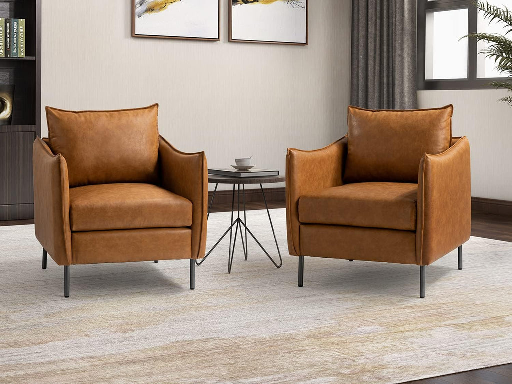 Camel Vintage Armchair Set Of 2 Y34946