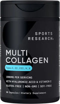 Hydrolyzed Multi Collagen Peptides with Hyaluronic Acid + Vitamin C 90 Capsules K511647