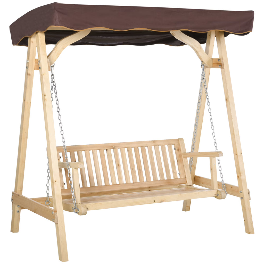 2-Person Outdoor Porch Swing with Wooden Stand R72679