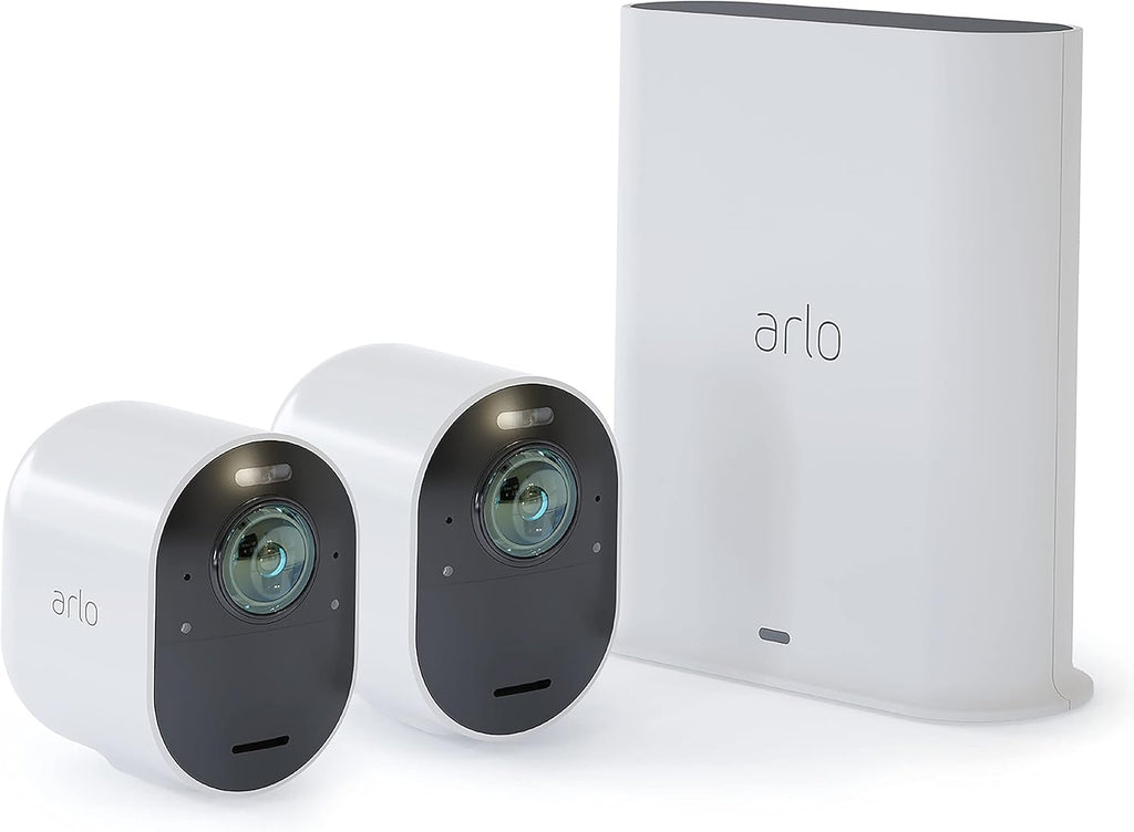 White Wireless 2 Camera Security System with 4K Video D35923