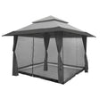 Gray Instant Gazebo Canopy with Bug Screen N3071