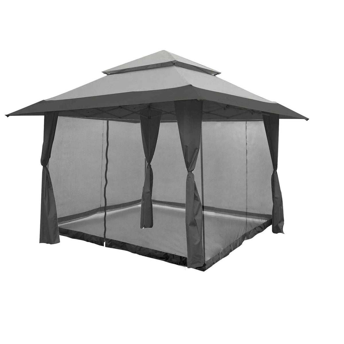 Gray Instant Gazebo Canopy with Bug Screen N3071