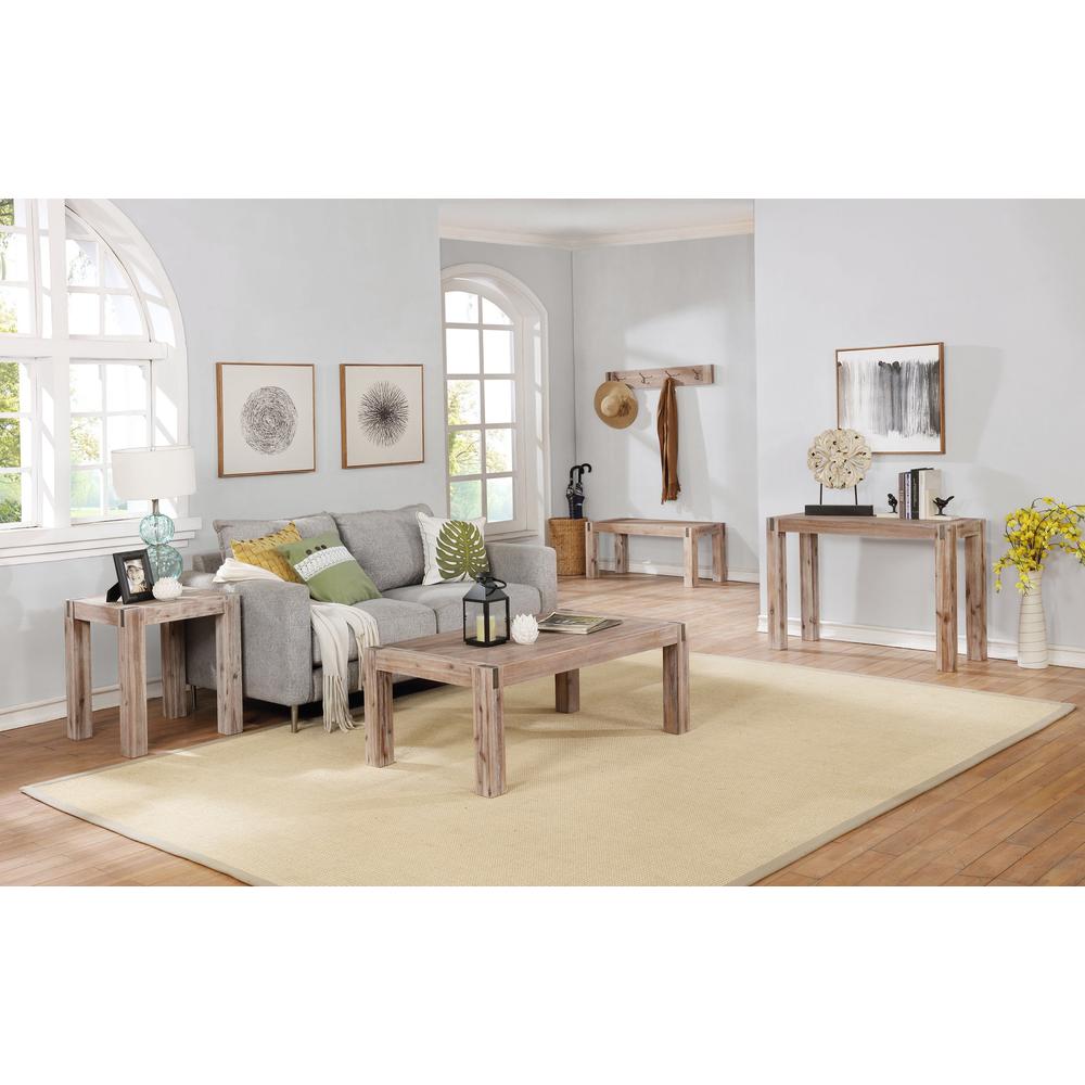 Brushed Driftwood Acacia Wood Media Console Table U17715