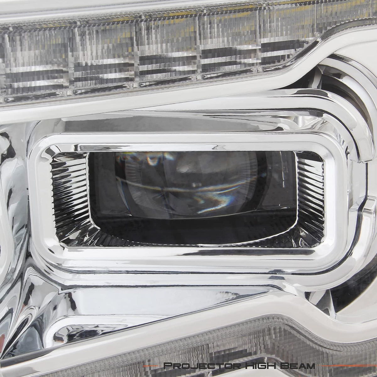 Chrome Housing Dual Projector Full-LED Sequential Light Bar Headlights for Dodge RAM 1500 G453
