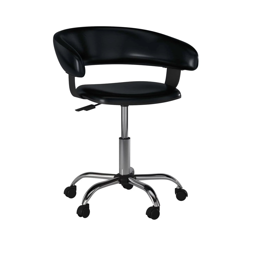 Black Low-Back Desk Chair with Castors B9834